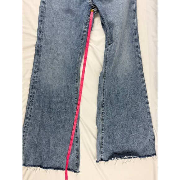 Frame The Lax Wisp Raw Fray Flare Wide Leg Denim Jeans Women's 28 $298 - Picture 11 of 12